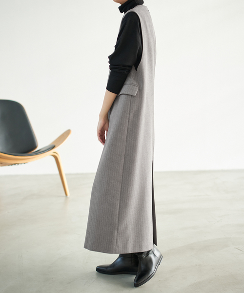 Spick & Span（スピックアンドスパン）の「ダブルクロスVネックワンピース（ワンピース・レディース・ブラック/その他6・36/38）」の14枚目の写真