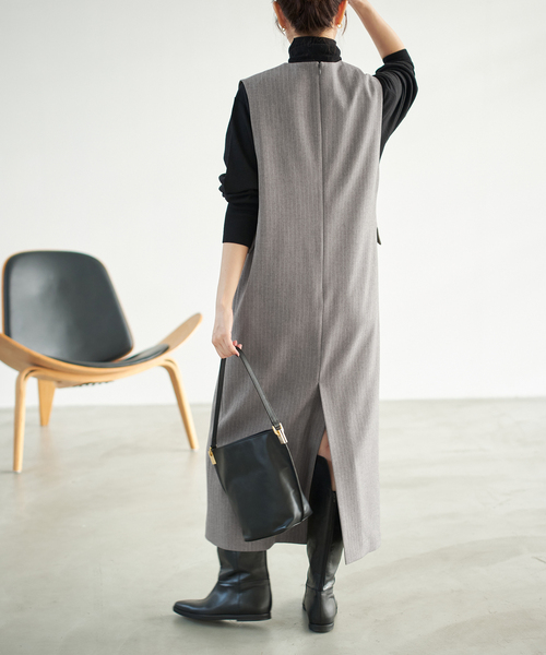 Spick & Span（スピックアンドスパン）の「ダブルクロスVネックワンピース（ワンピース・レディース・ブラック/その他6・36/38）」の16枚目の写真