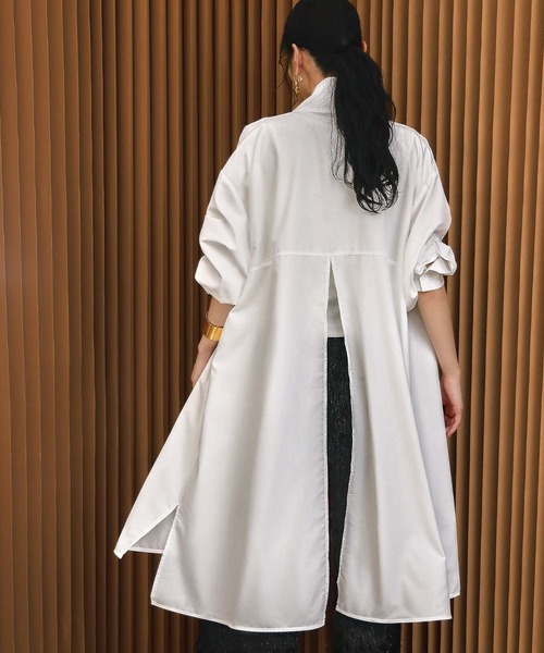 ELFRANK(エルフランク)の「バックスリット ロングシャツ チュニック シャツワンピース【洗える】(シャツ/ブラウス・レディース・オフホワイト・FREE)」の14枚目の写真