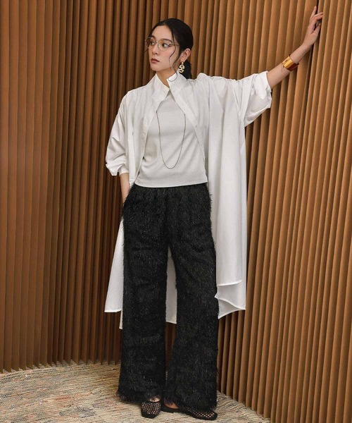 ELFRANK(エルフランク)の「バックスリット ロングシャツ チュニック シャツワンピース【洗える】(シャツ/ブラウス・レディース・オフホワイト・FREE)」の15枚目の写真
