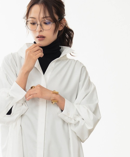 ELFRANK(エルフランク)の「バックスリット ロングシャツ チュニック シャツワンピース【洗える】(シャツ/ブラウス・レディース・オフホワイト・FREE)」の3枚目の写真