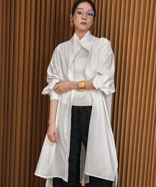 ELFRANK(エルフランク)の「バックスリット ロングシャツ チュニック シャツワンピース【洗える】(シャツ/ブラウス・レディース・オフホワイト・FREE)」の21枚目の写真