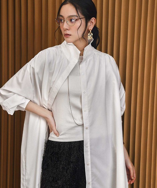 ELFRANK(エルフランク)の「バックスリット ロングシャツ チュニック シャツワンピース【洗える】(シャツ/ブラウス・レディース・オフホワイト・FREE)」の22枚目の写真