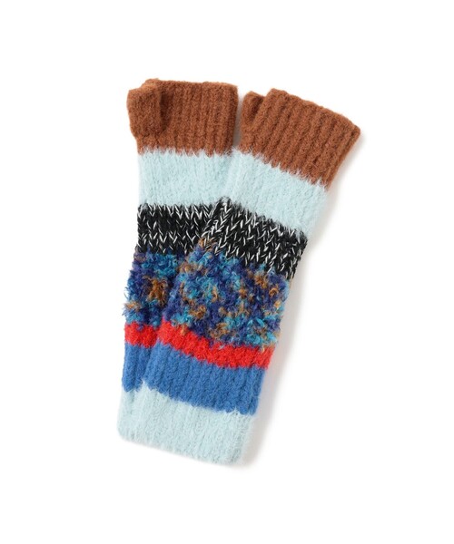 Ray BEAMS（レイビームス）の「ミックス ニット グローブ（手袋・レディース・レッド/ブルー・ONE SIZE）」の8枚目の写真