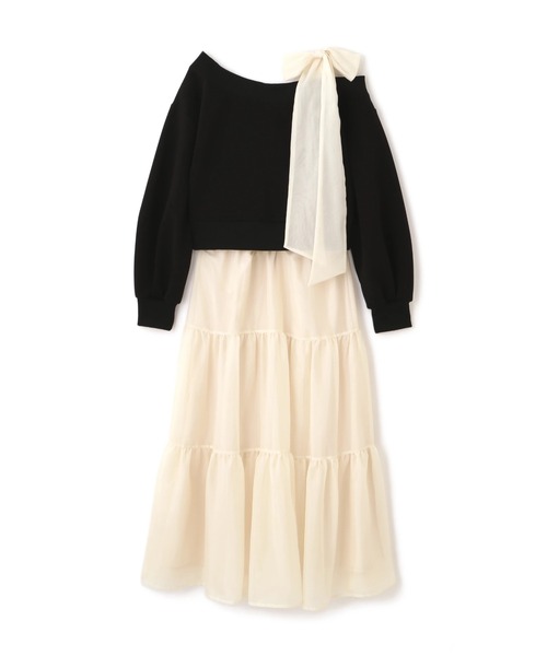 JILL by JILL STUART(ジルバイジルスチュアート)の「◇肩リボンスウェットセットアップ(ワンピース・レディース・グレー/ブラック・FREE)」の21枚目の写真