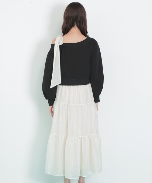 JILL by JILL STUART(ジルバイジルスチュアート)の「◇肩リボンスウェットセットアップ(ワンピース・レディース・グレー/ブラック・FREE)」の14枚目の写真