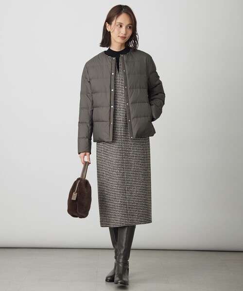 ウールシルク ハウンドトゥース ジャンパースカート（スカート）｜J