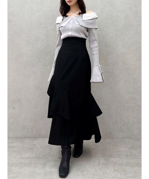 dazzlin（ダズリン）の「バックレースアップアシメマーメイドスカート（スカート・レディース・その他1/ブラウン/アイボリー/ブラック・SMALL/MEDIUM）」の3枚目の写真