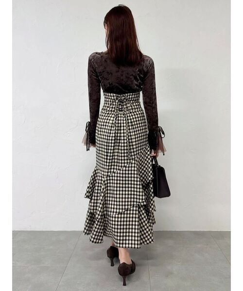 dazzlin（ダズリン）の「バックレースアップアシメマーメイドスカート（スカート・レディース・その他1/ブラウン/アイボリー/ブラック・SMALL/MEDIUM）」の10枚目の写真