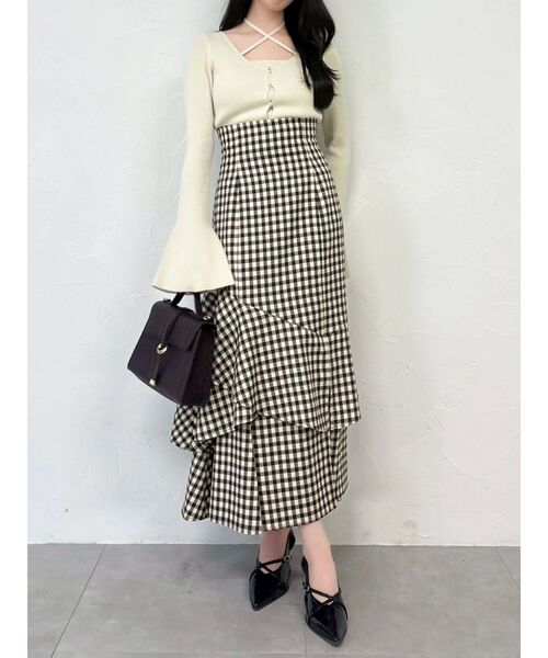 バックレースアップアシメマーメイドスカート（スカート）｜dazzlin