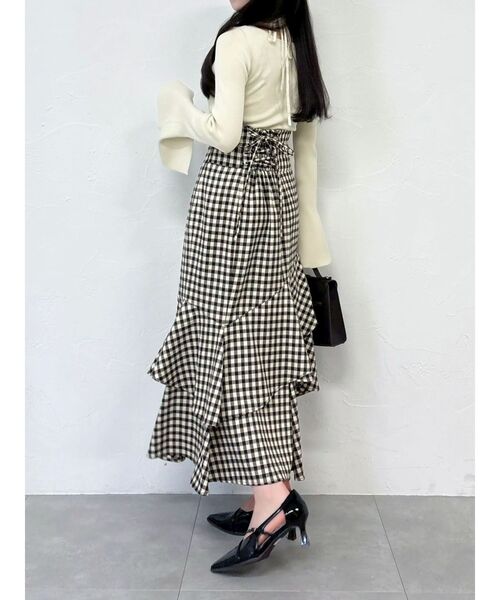 バックレースアップアシメマーメイドスカート（スカート