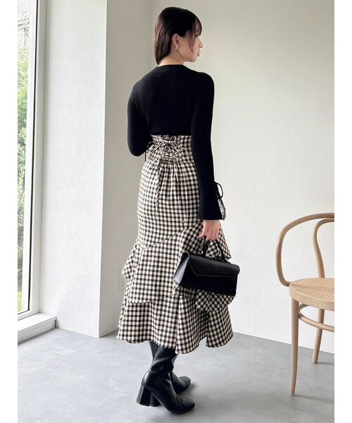 バックレースアップアシメマーメイドスカート（スカート）｜dazzlin