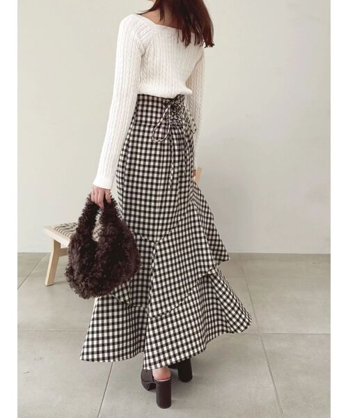 バックレースアップアシメマーメイドスカート（スカート）｜dazzlin