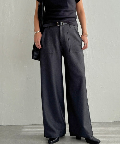 LBC（エルビーシー）の「ベーカーワイドストレートパンツ（その他パンツ・レディース・カーキ/チャコール/ブラウン・M/L）」の2枚目の写真