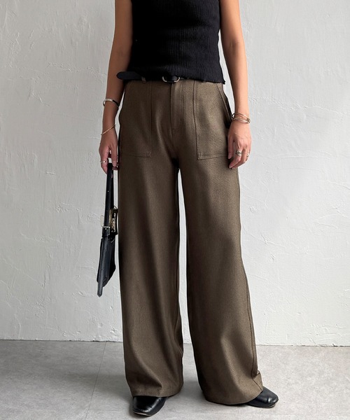 LBC（エルビーシー）の「ベーカーワイドストレートパンツ（その他パンツ・レディース・カーキ/チャコール/ブラウン・M/L）」の5枚目の写真