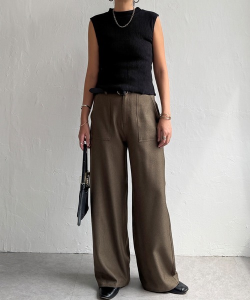 LBC（エルビーシー）の「ベーカーワイドストレートパンツ（その他パンツ・レディース・カーキ/チャコール/ブラウン・M/L）」の6枚目の写真