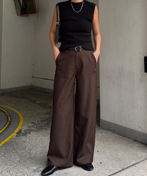 LBC（エルビーシー）の「ベーカーワイドストレートパンツ（その他パンツ・レディース・カーキ/チャコール/ブラウン・M/L）」の7枚目の写真