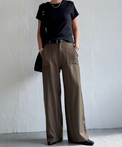 LBC（エルビーシー）の「ベーカーワイドストレートパンツ（その他パンツ・レディース・カーキ/チャコール/ブラウン・M/L）」の11枚目の写真