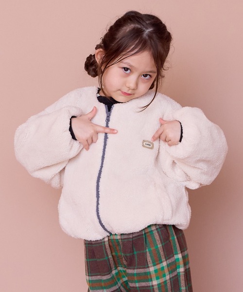 Life Support Products（ライフサポートプロダクツ）の「ボアバルーンジャケット（その他アウター・キッズ・ライトグリーン/ピンク/チャコール/オフホワイト・100/140/130/110/95/90/120/80/150）」の2枚目の写真