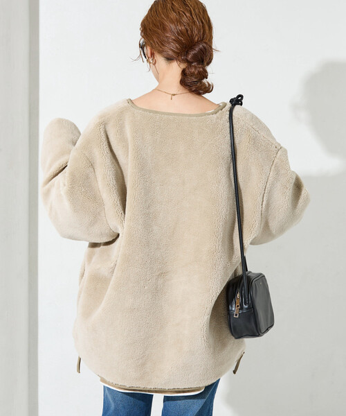 FREAK'S STORE（フリークスストア）の「限定展開 TAION × FREAK'S STORE/タイオン 別注 リバーシブル ボア キルティング ノーカラーダウン（ダウンジャケット/コート・レディース・オリーブ/ブラック/ベージュ・ﾌﾘ-）」の19枚目の写真