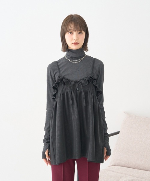 earth music&ecology(アースミュージックアンドエコロジー)の「【2025AW】フェイクレザーキャミチュニック(チュニック・レディース・ブラック/ブラウン・FREE)」の19枚目の写真