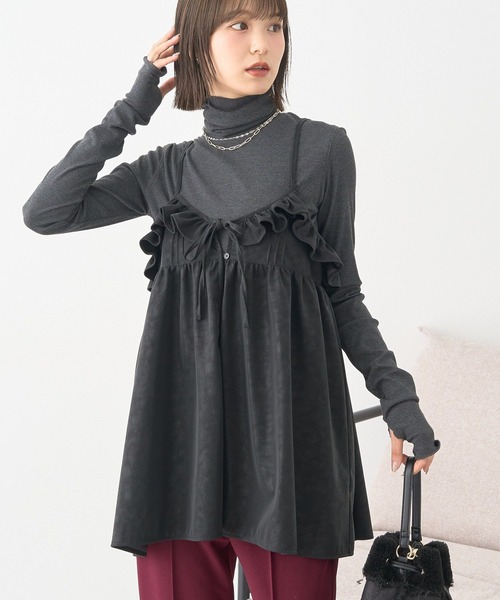 earth music&ecology(アースミュージックアンドエコロジー)の「【2025AW】フェイクレザーキャミチュニック(チュニック・レディース・ブラック/ブラウン・FREE)」の18枚目の写真