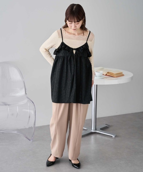 earth music&ecology(アースミュージックアンドエコロジー)の「【2025AW】フェイクレザーキャミチュニック(チュニック・レディース・ブラック/ブラウン・FREE)」の10枚目の写真
