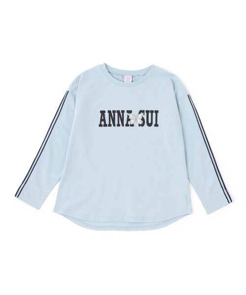 アナスイミニ　新品　140  トップス　短丈トレーナー 長袖Tシャツ ロゴ刺しゅう長袖Tシャツ（Tシャツ/カットソー）｜ANNA SUI mini