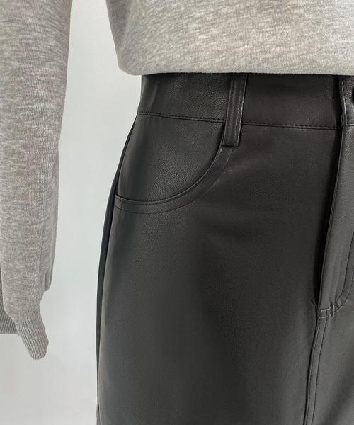 MAISON DE THERESE（メゾン ド テレーズ）の「PU ハイウエスト ミニスカート（スカート・レディース・ブラック/ブラウン・S/M/XS/L）」の17枚目の写真
