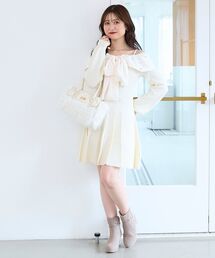MAJESTIC LEGON（マジェスティックレゴン）の「フロントビッグリボンニットミニワンピ（ワンピース）」