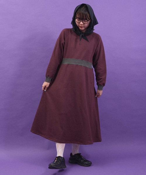 I am I in fact...（アイアムアイインファクト）の「SWEAT RIB flare onepiece（ワンピース・レディース・グレー/ブラック/ボルドー・FREE）」の12枚目の写真