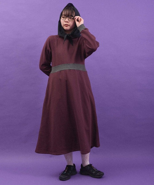 I am I in fact...（アイアムアイインファクト）の「SWEAT RIB flare onepiece（ワンピース・レディース・グレー/ブラック/ボルドー・FREE）」の8枚目の写真