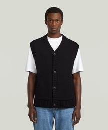 G-STAR | Heavy Vest Knit/リラックスシルエットボタンディテールニットセーターベスト(ニット/セーター)