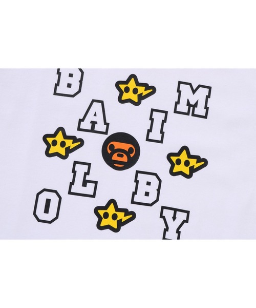 A BATHING APE(アベイシングエイプ)の「MILOGRAM STA LS TEE(Tシャツ/カットソー・キッズ・ホワイト/ブルー・130/120/110/140/100/90)」の5枚目の写真