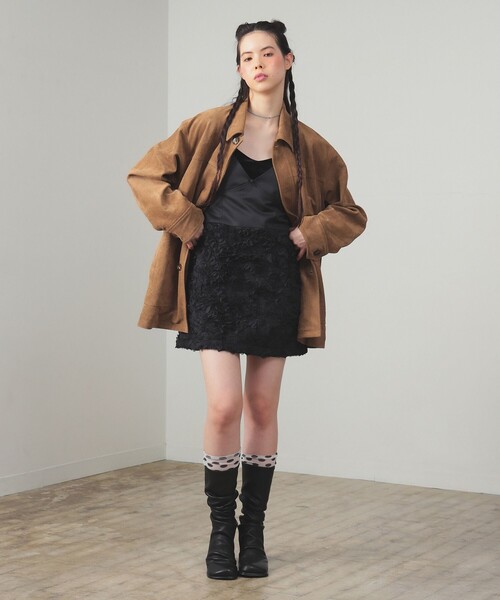 Ray BEAMS（レイビームス）の「テープ刺繍 キャミソール ワンピース（ワンピース・レディース・ブラック・0/1）」の4枚目の写真