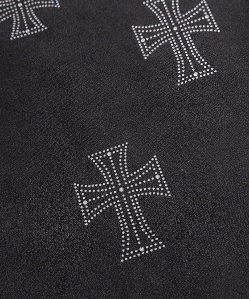 UNKNOWN LONDON(アンノウン・ロンドン)の「A'GEM/9 × .kom 『UNKNOWN LONDON/アンノウン ロンドン』 Outline Cross Rhinestone Sweat Pants/アウトラインクロス ラインストーン スウェットパンツ(スウェットパンツ・メンズ・ブラック/レッド/ベージュ・S/M)」の7枚目の写真