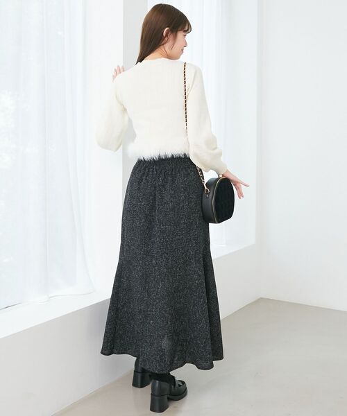 MAJESTIC LEGON(マジェスティックレゴン)の「ヘムフェイクファーケーブルカーデ(カーディガン/ボレロ・レディース・ライトグレー/ブラック/オフホワイト/ピンク・MEDIUM)」の8枚目の写真