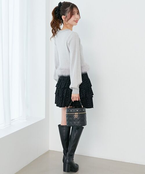 MAJESTIC LEGON(マジェスティックレゴン)の「ヘムフェイクファーケーブルカーデ(カーディガン/ボレロ・レディース・ライトグレー/ブラック/オフホワイト/ピンク・MEDIUM)」の21枚目の写真