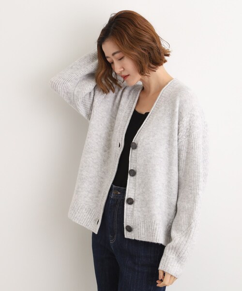 ダークグレー Vネック カーディガン ダークグレー Vネック カーディガン 100%ウール - メルカリ