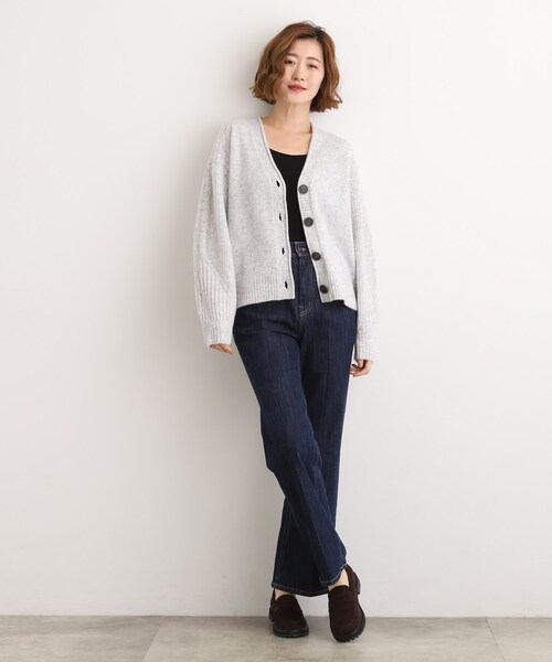 Canaria&Daffodil　　vネック カーディガン　ケーブル 洗える／Vネック】ケーブルニットカーディガン（カーディガン/ボレロ