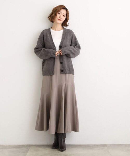 grove（グローブ）の「ケーブルアクセント Vネックカーディガン（カーディガン/ボレロ・レディース・アイボリー/グレー/チャコールグレー・02/03/01/04/05）」の12枚目の写真