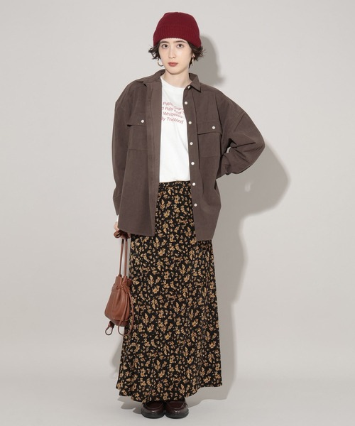 GEORGE'S(ジョージズ)の「フラワープリントスカート(スカート・レディース・ブラック/グリーン・SMALL/MEDIUM)」の3枚目の写真