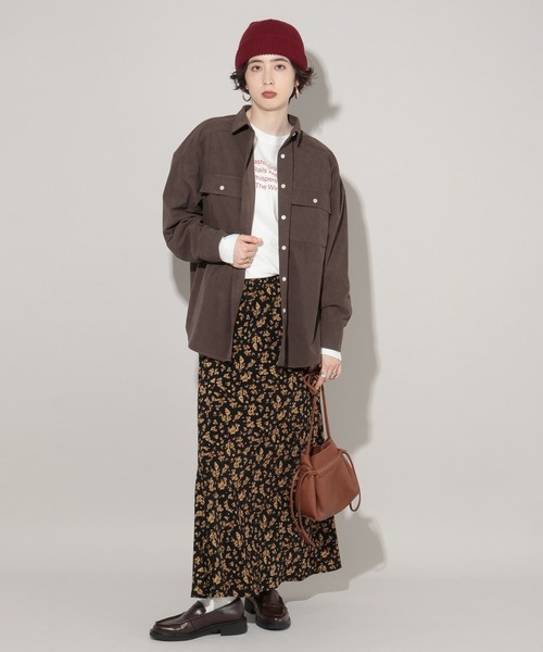 GEORGE'S(ジョージズ)の「フラワープリントスカート(スカート・レディース・ブラック/グリーン・SMALL/MEDIUM)」の4枚目の写真