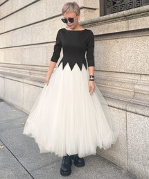 JENNE（ジェンヌ）の「チュール切り替えワンピース（ワンピース）」