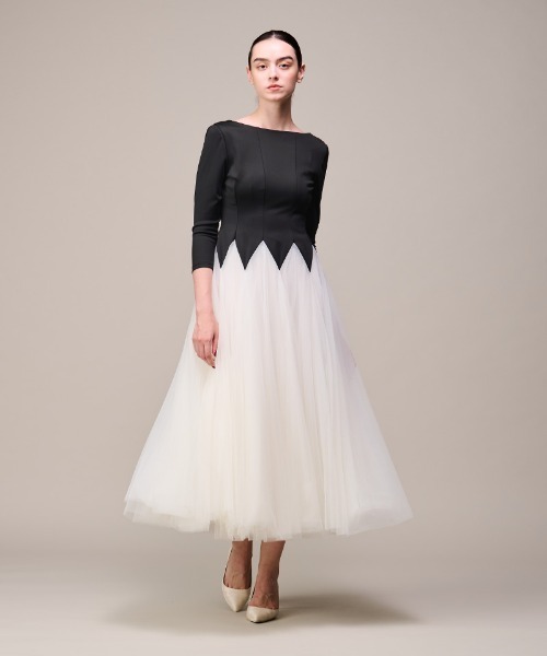 JENNE（ジェンヌ）の「チュール切り替えワンピース（ワンピース・レディース・ホワイト/ブラック・LARGE/MEDIUM/SMALL）」の9枚目の写真