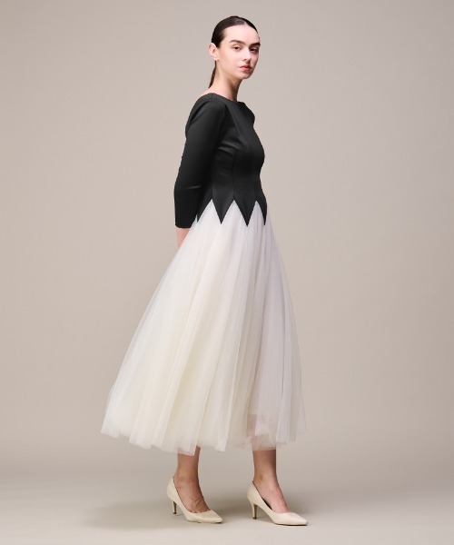 JENNE（ジェンヌ）の「チュール切り替えワンピース（ワンピース・レディース・ホワイト/ブラック・LARGE/MEDIUM/SMALL）」の11枚目の写真