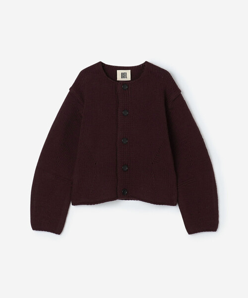 UNFIL（アンフィル）の「UNFIL | メリノウール チャンキーニットカーディガン WOMEN（カーディガン/ボレロ・レディース・パープル系その他/オフホワイト・1）」の2枚目の写真