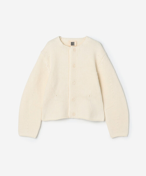 UNFIL（アンフィル）の「UNFIL | メリノウール チャンキーニットカーディガン WOMEN（カーディガン/ボレロ・レディース・パープル系その他/オフホワイト・1）」の7枚目の写真