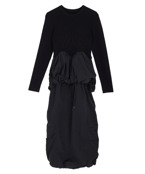 BALLOON DETAIL KNIT DOCKING DRESS（ワンピース）｜Ameri（アメリ）の