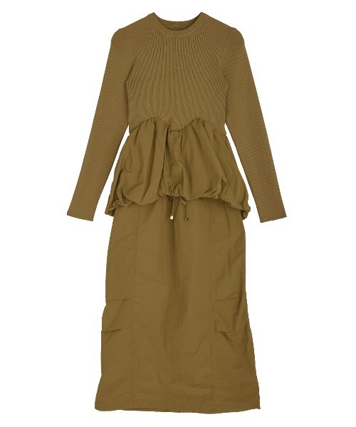 BALLOON DETAIL KNIT DOCKING DRESS（ワンピース）｜Ameri（アメリ）の